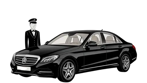 Mercedes-Benz chauffeur car with driver