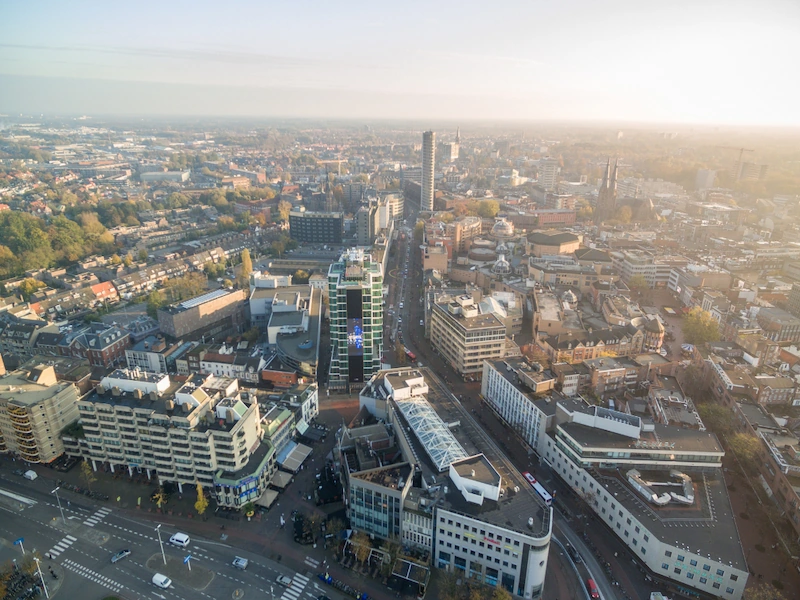 Aerial view of Eindhoven city centre