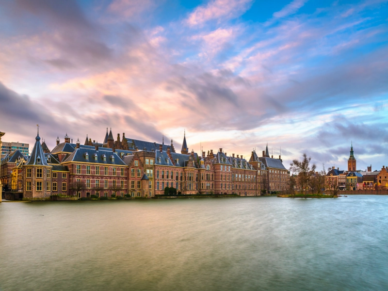 Binnenhof beside the Hofvijver in The Hague